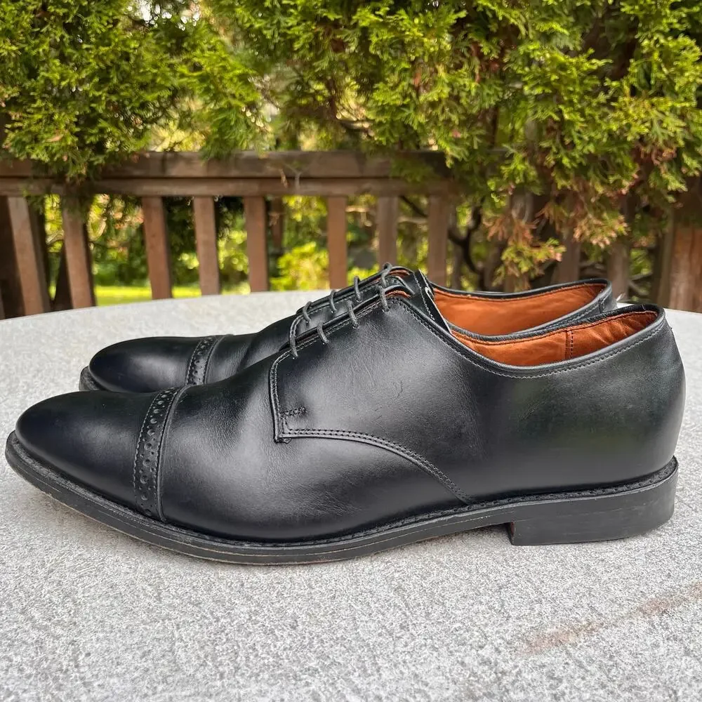 Allen Edmonds Boulevard Punched Cap Toe Dress Shoes Black Size 13D